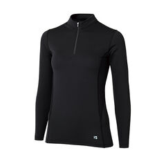 Women's Merino Spin Thermo Long Sleeve Zip Neck,BLACK, small image number 0