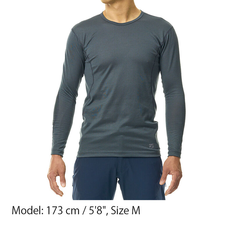 Men's Neoleaf Inner Long Sleeve,DARK GRAY, medium image number 2