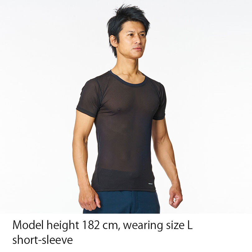 Men's Elemental Layer Short Sleeve Crew [US Size],BLACK, medium image number 1