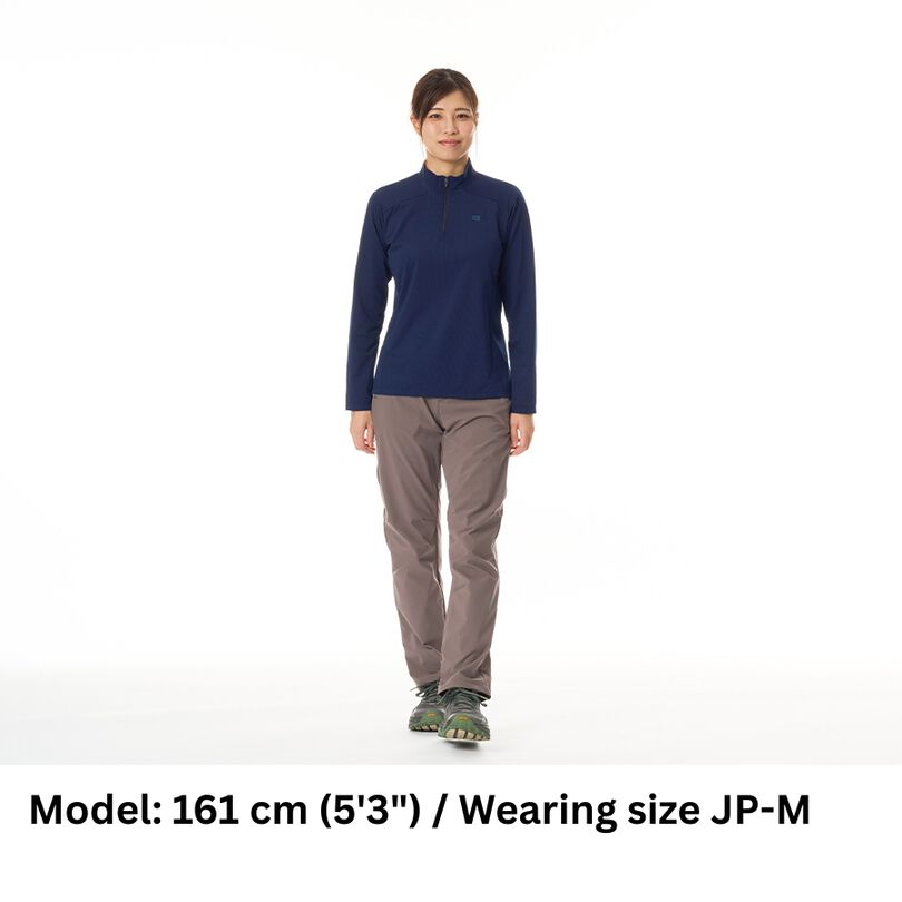 Women's Drought Quad Zip T Long Sleeve,NAVY, medium image number 7