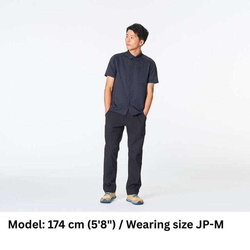 Men's Ramie Spin Knit Shirt Short Sleeve,DARK INDIGO, medium image number 3