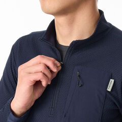 Men's Drought Thermo Zip Neck,DEEP NAVY, small image number 11