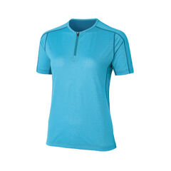 Ramie Spin Air Short Sleeve Zip-Neck ILBL M,ISLAND BLUE, small image number 0