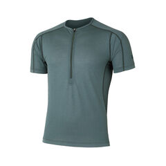 Ramie Spin Air Short Sleeve Zip-Neck FRST M,FOREST, small image number 0